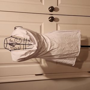 White swoop neck dress